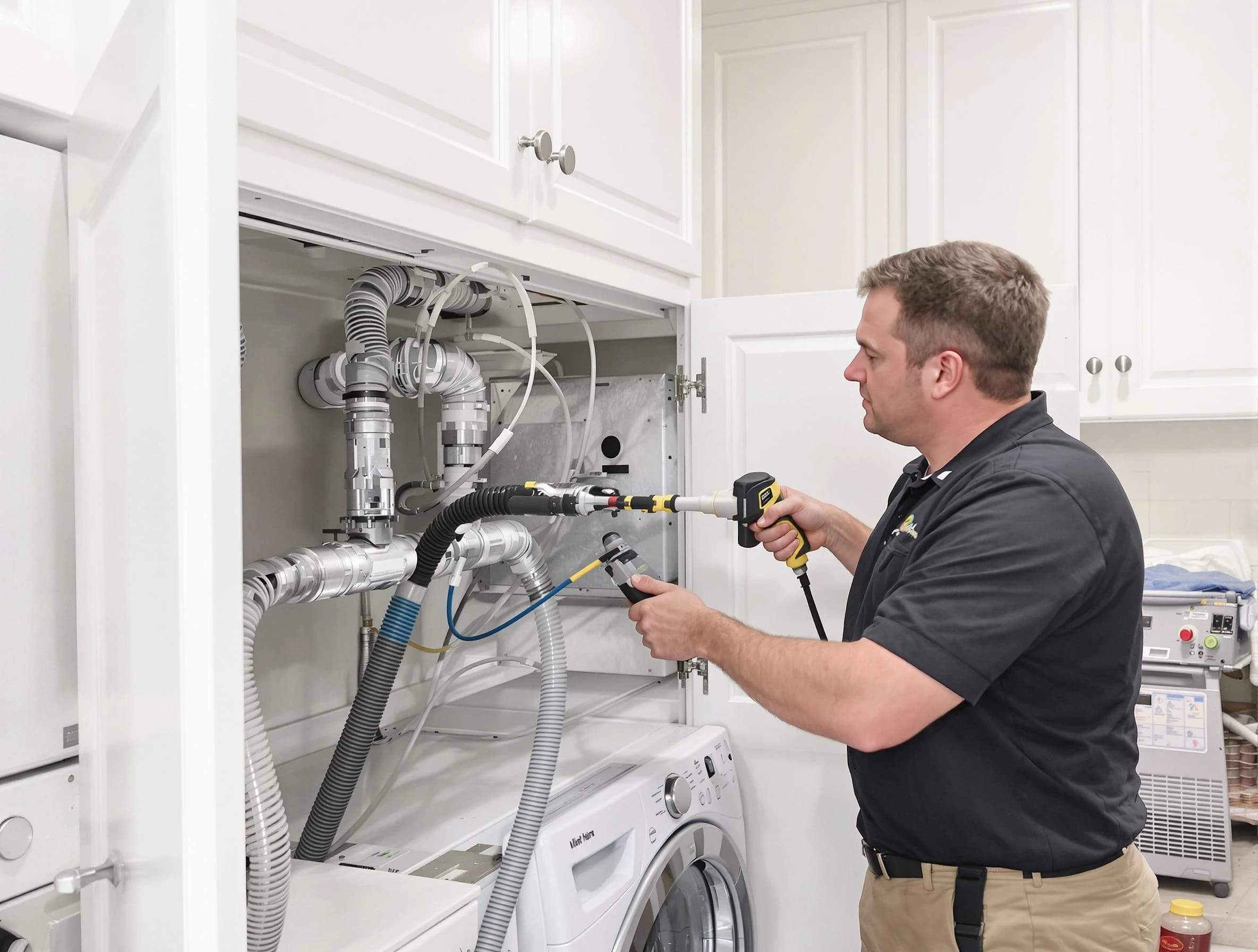 Petersburg Dryer Vent Cleaning professional removing severe blockage from a clogged dryer vent in Petersburg