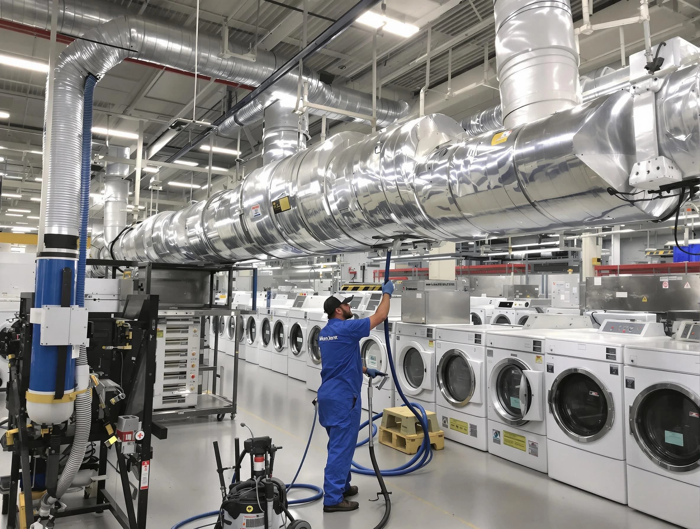 Petersburg Dryer Vent Cleaning team performing heavy-duty industrial dryer vent cleaning in Petersburg