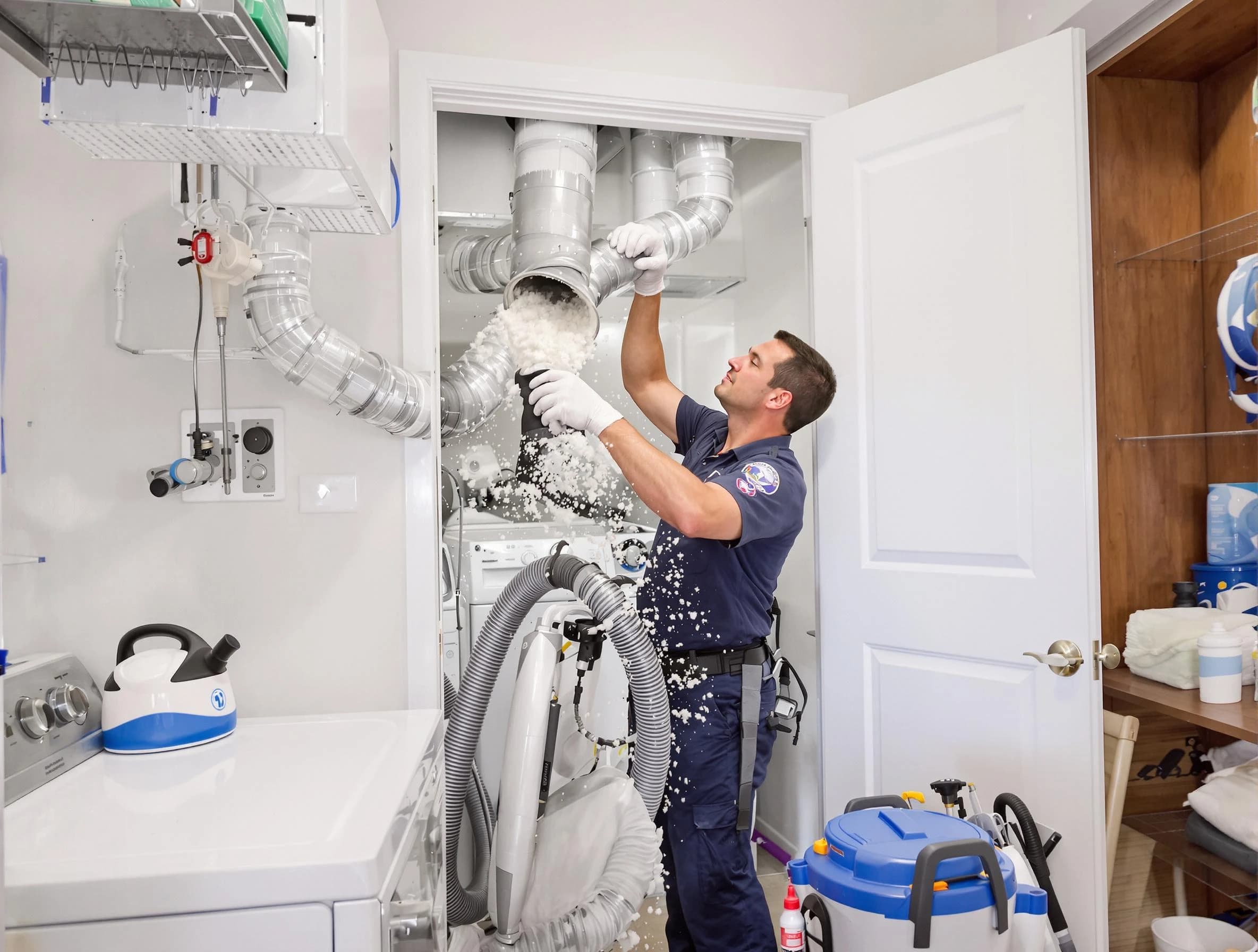 Petersburg Dryer Vent Cleaning technician delivering thorough residential dryer vent cleaning service in Petersburg