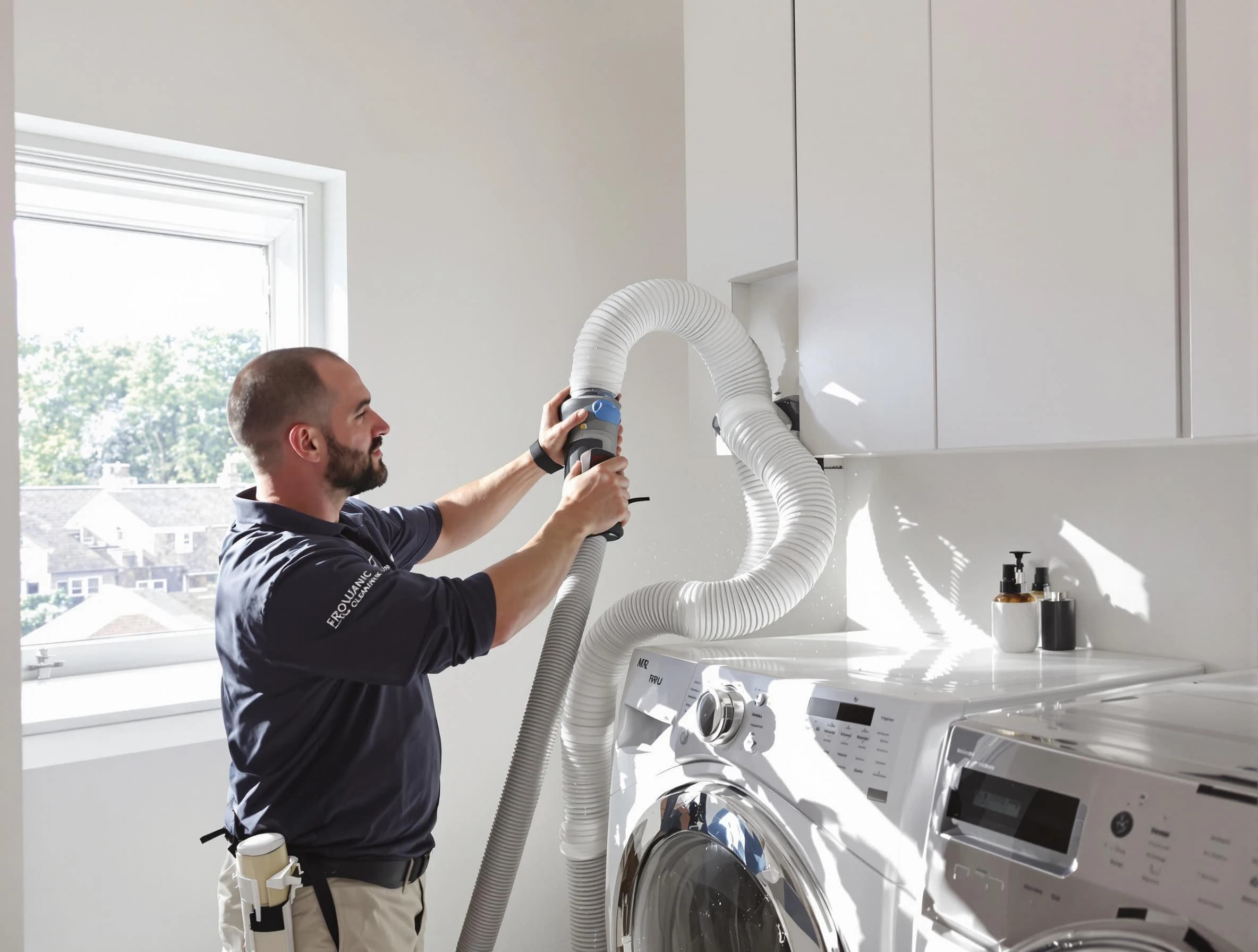 Certified Petersburg Dryer Vent Cleaning technician performing dryer vent cleaning in Petersburg